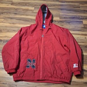 Starter Vintage Mens Large Nebraska Huskers Jacket Football Fan NCAA 90s